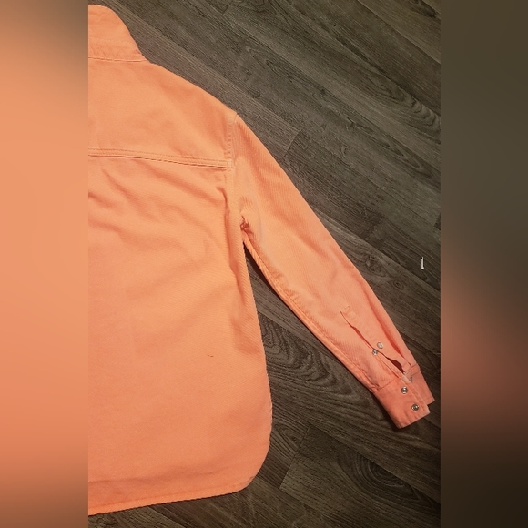 NWT'S PALM ANGEL'S🌴 Sherbert Orange🍊100% Cotton Shacket | Size XSMALL - Picture 12 of 16
